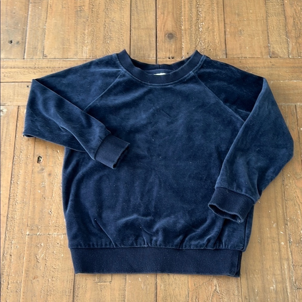 Hanna andersson navy velour pullover sweatshirt